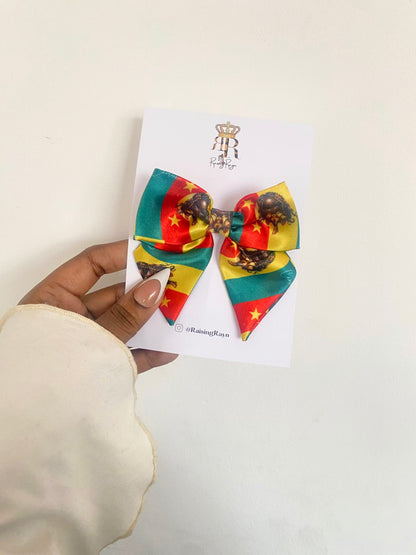 African & Caribbean Satin Mini Bow Hair Clips