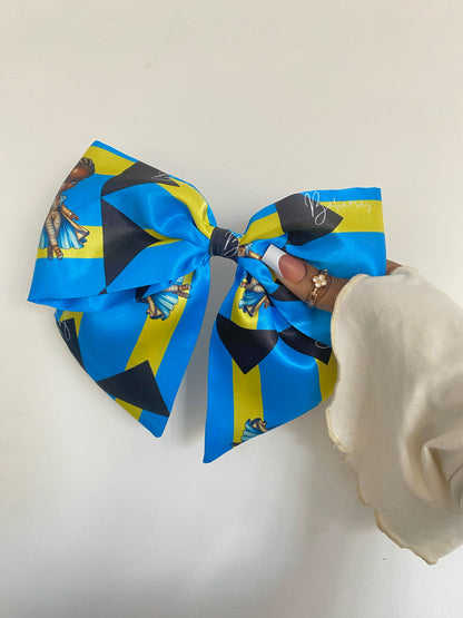 African & Caribbean Satin Bow Hair Clips