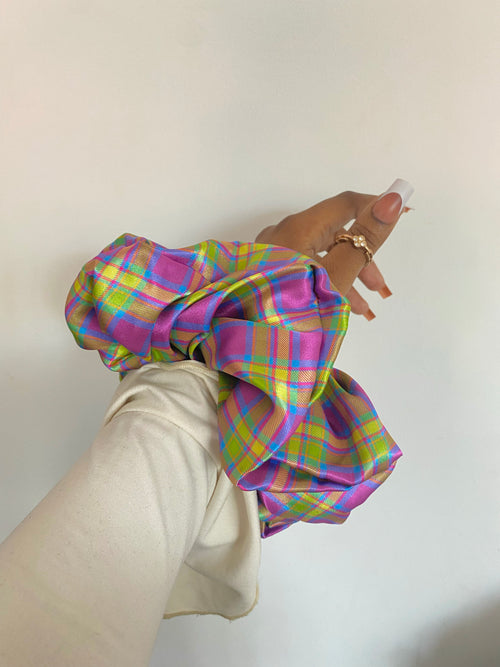 Madras XL Satin Scrunchie