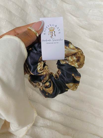 Autumn Damask Regular Satin Scrunchies