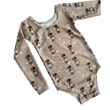Lit Girl Latte longsleeve bodysuit
