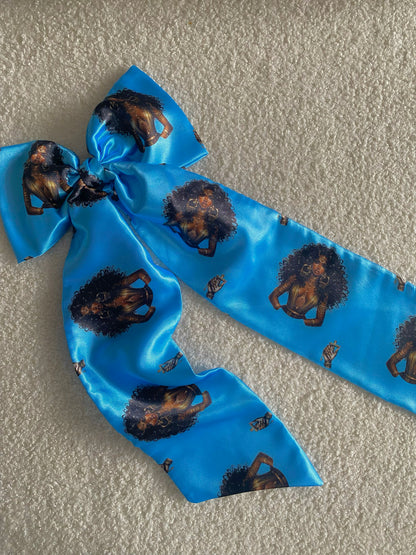 Autumn XL Satin LongTail Bow Hair Clips