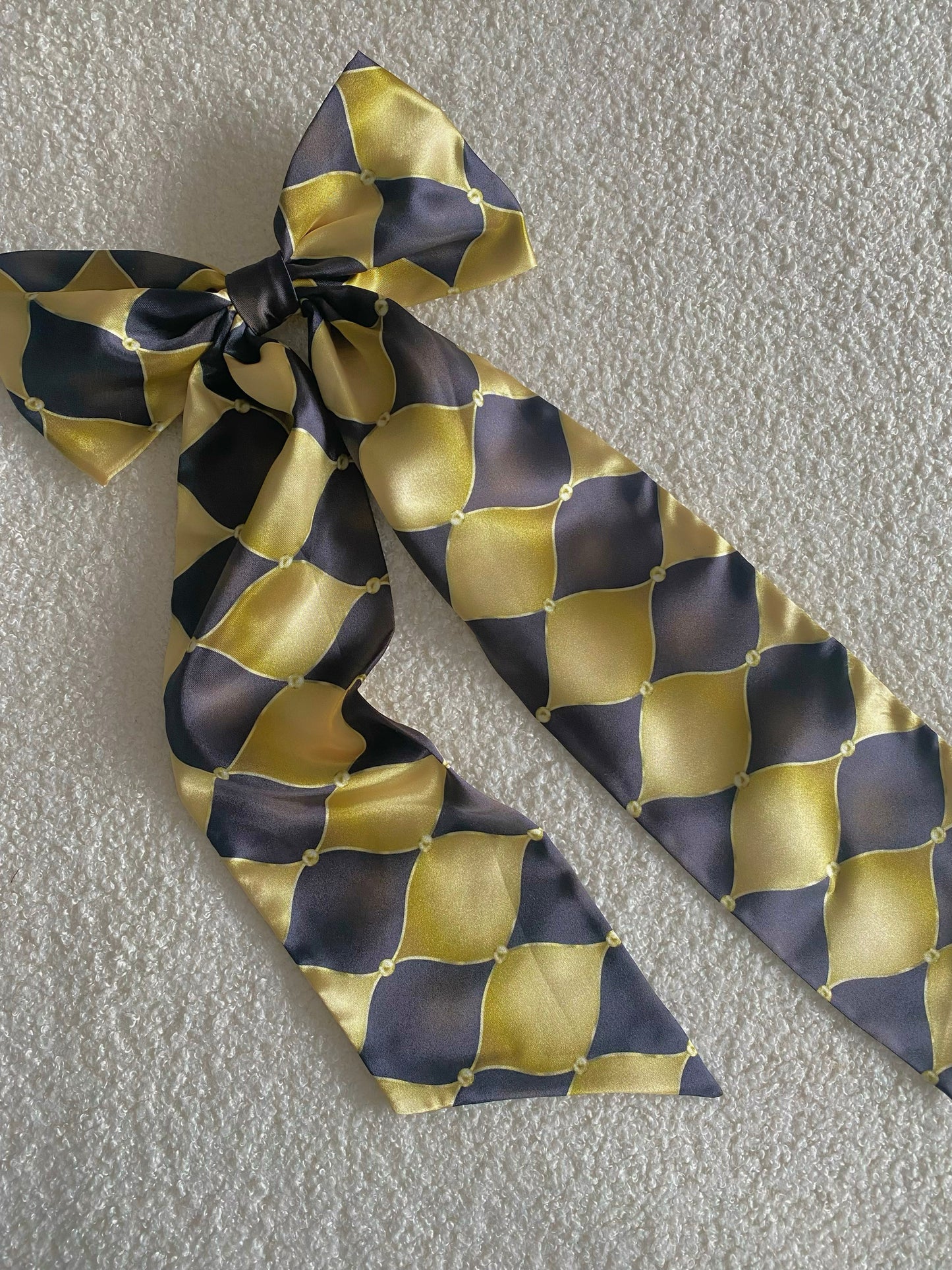 Autumn XL Satin LongTail Bow Hair Clips
