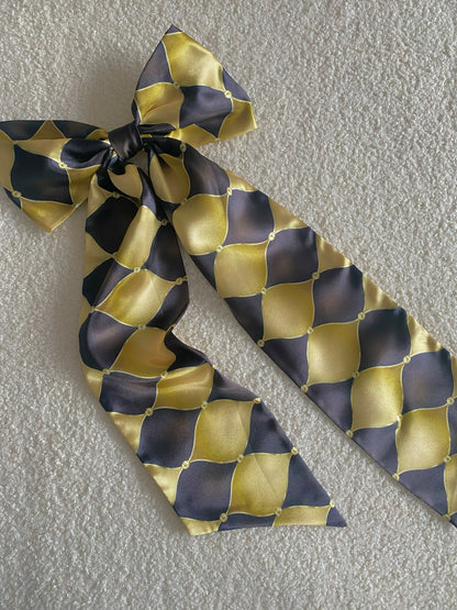 Autumn XL Satin LongTail Bow Hair Clips