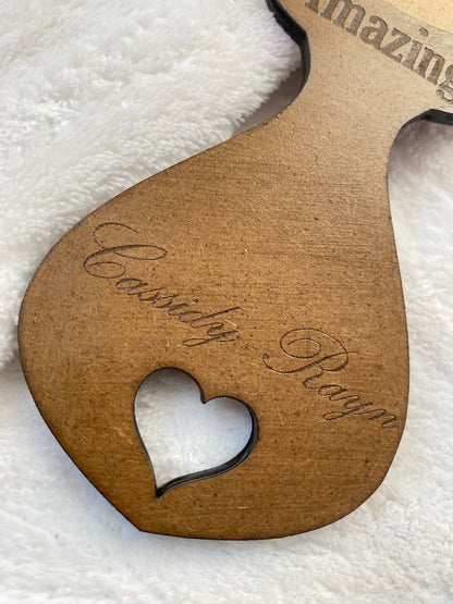 Personalised Engraved Wooden kinky Curly Affirmations Mirror