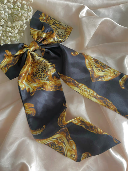 Autumn XL Satin LongTail Bow Hair Clips