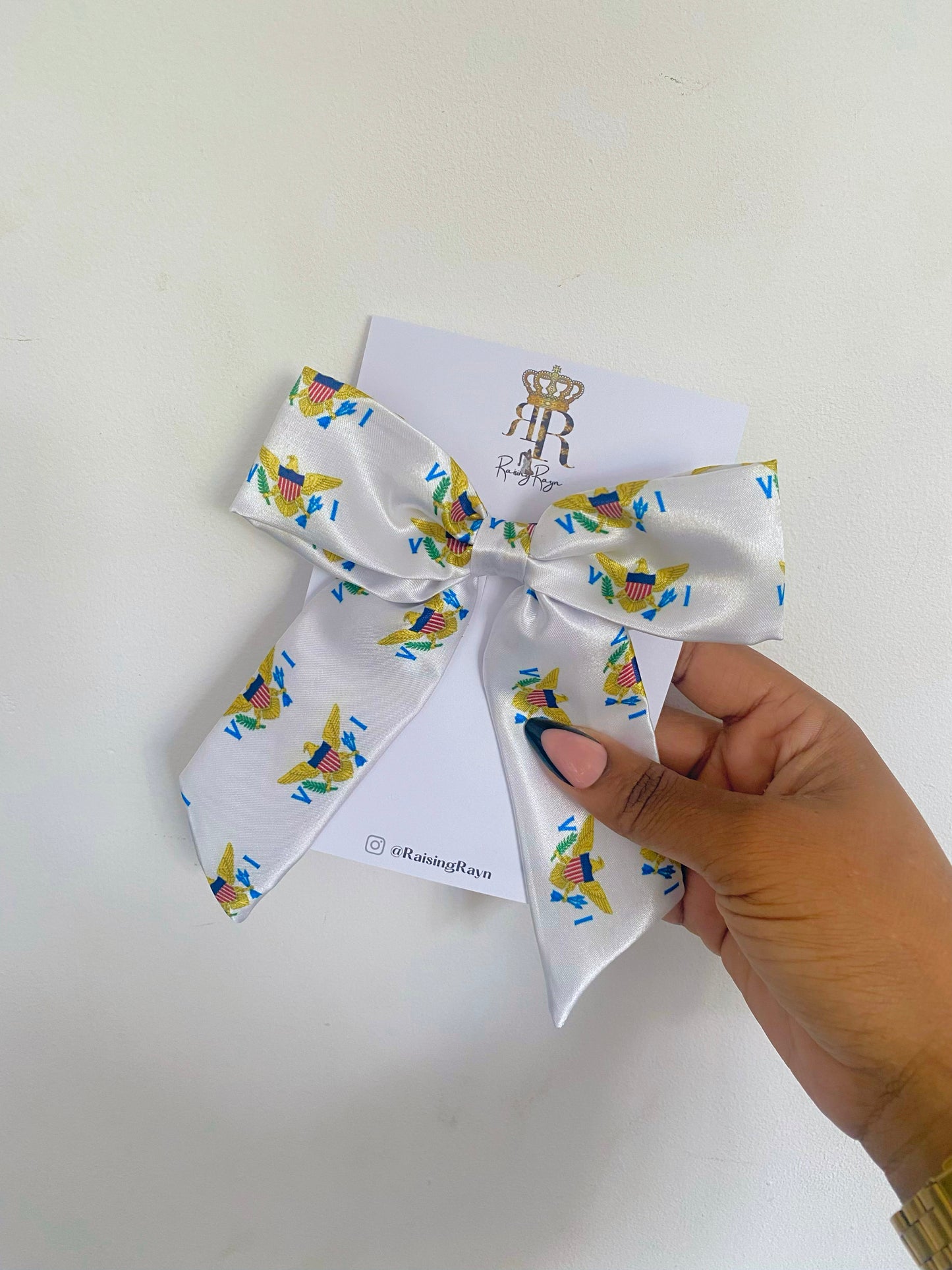 African & Caribbean Satin LongTail Mini Bow Hair Clips