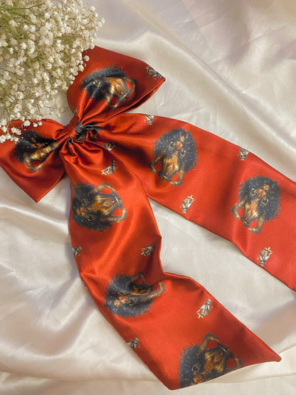 Autumn XL Satin LongTail Bow Hair Clips