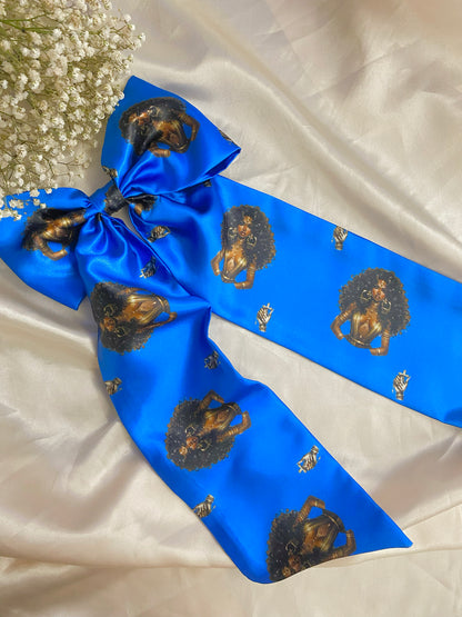 Autumn XL Satin LongTail Bow Hair Clips