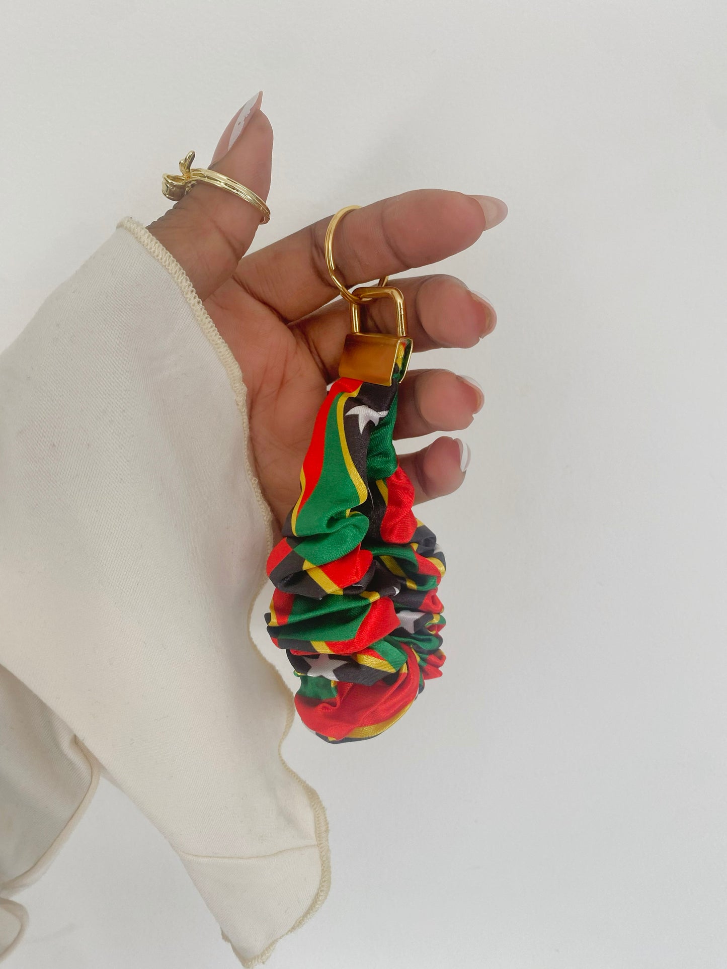 African/ Caribbean Scrunchie Wrislets (Keyring)