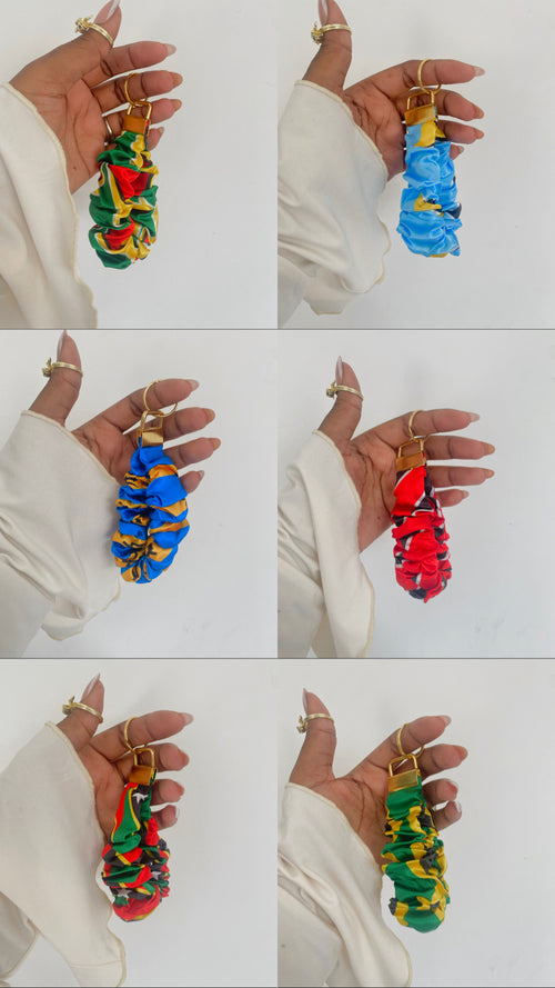 African/ Caribbean Scrunchie Wristlets (Keyring)