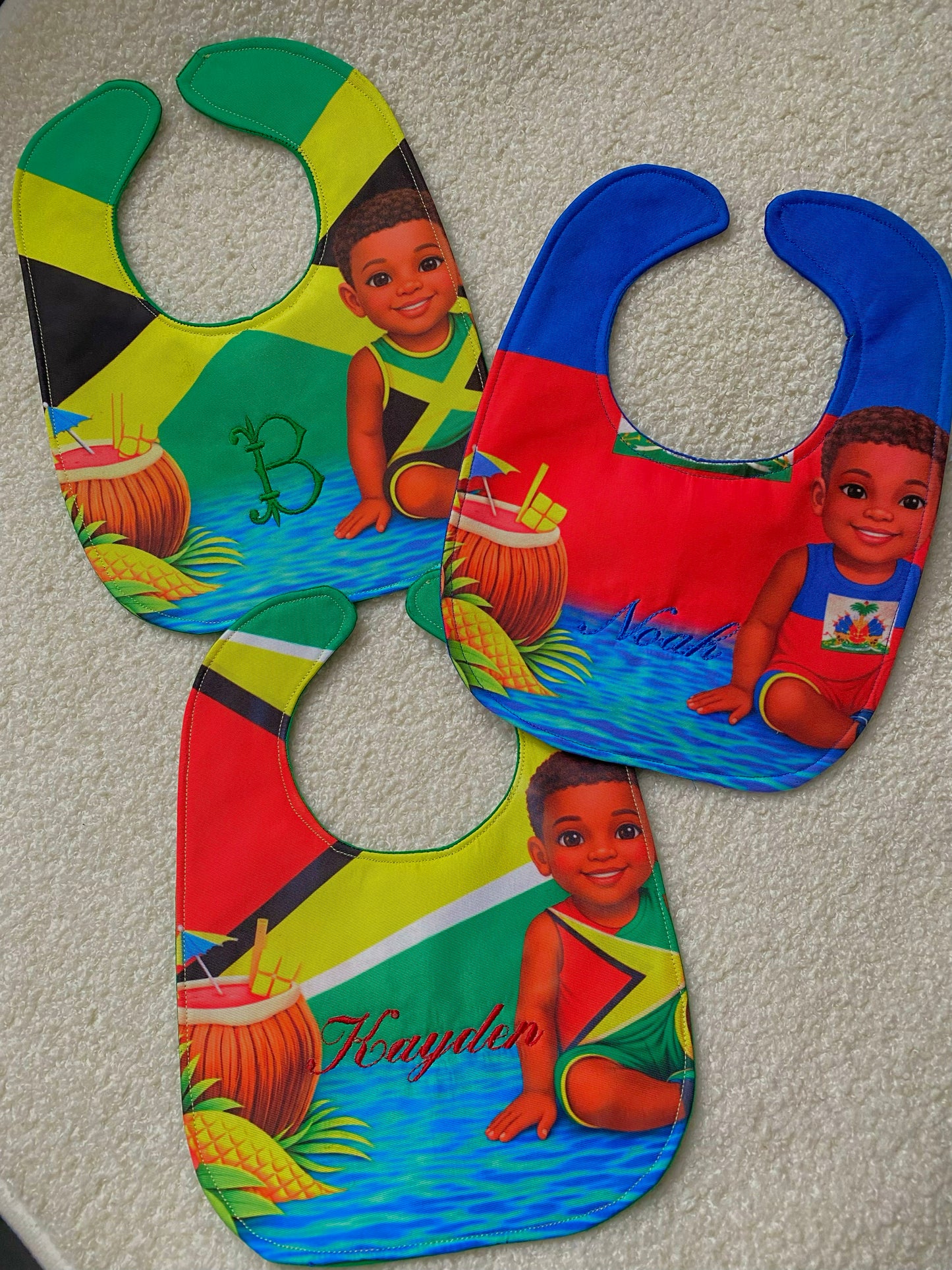 Caribbean/African Boy Bibs
