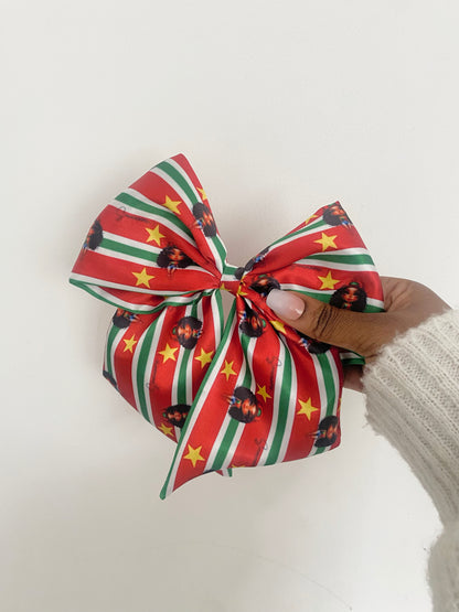 African & Caribbean Satin Bow Hair Clips