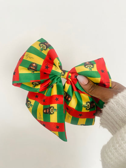 African & Caribbean Satin Bow Hair Clips