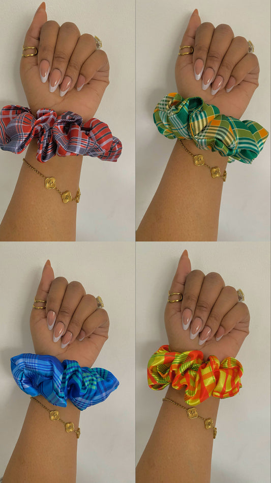 Madras regular Satin Scrunchie