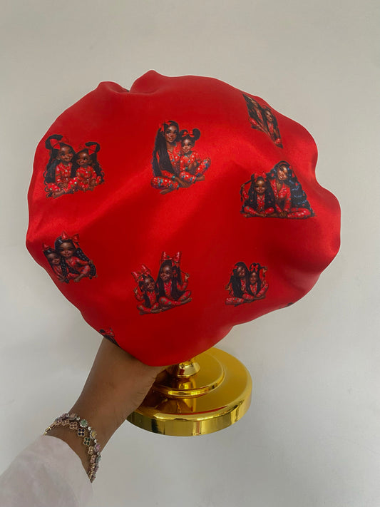 Christmas Red Floral Bonnet