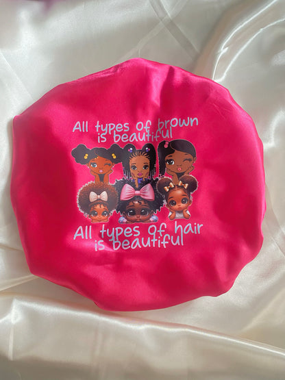 Pink “All types of brown” Bonnet
