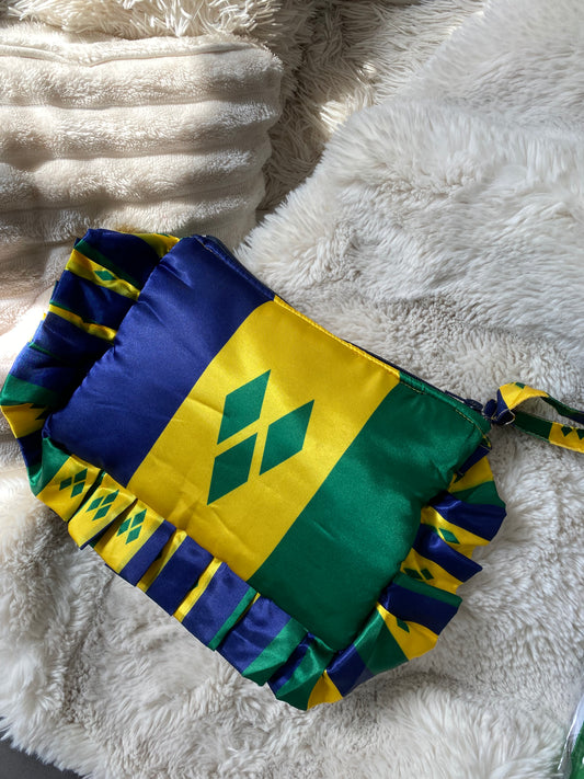 PRE - ORDER African & Caribbean Satin Ruffle Pouch Purse