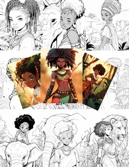 African Queens Colouring Book Download