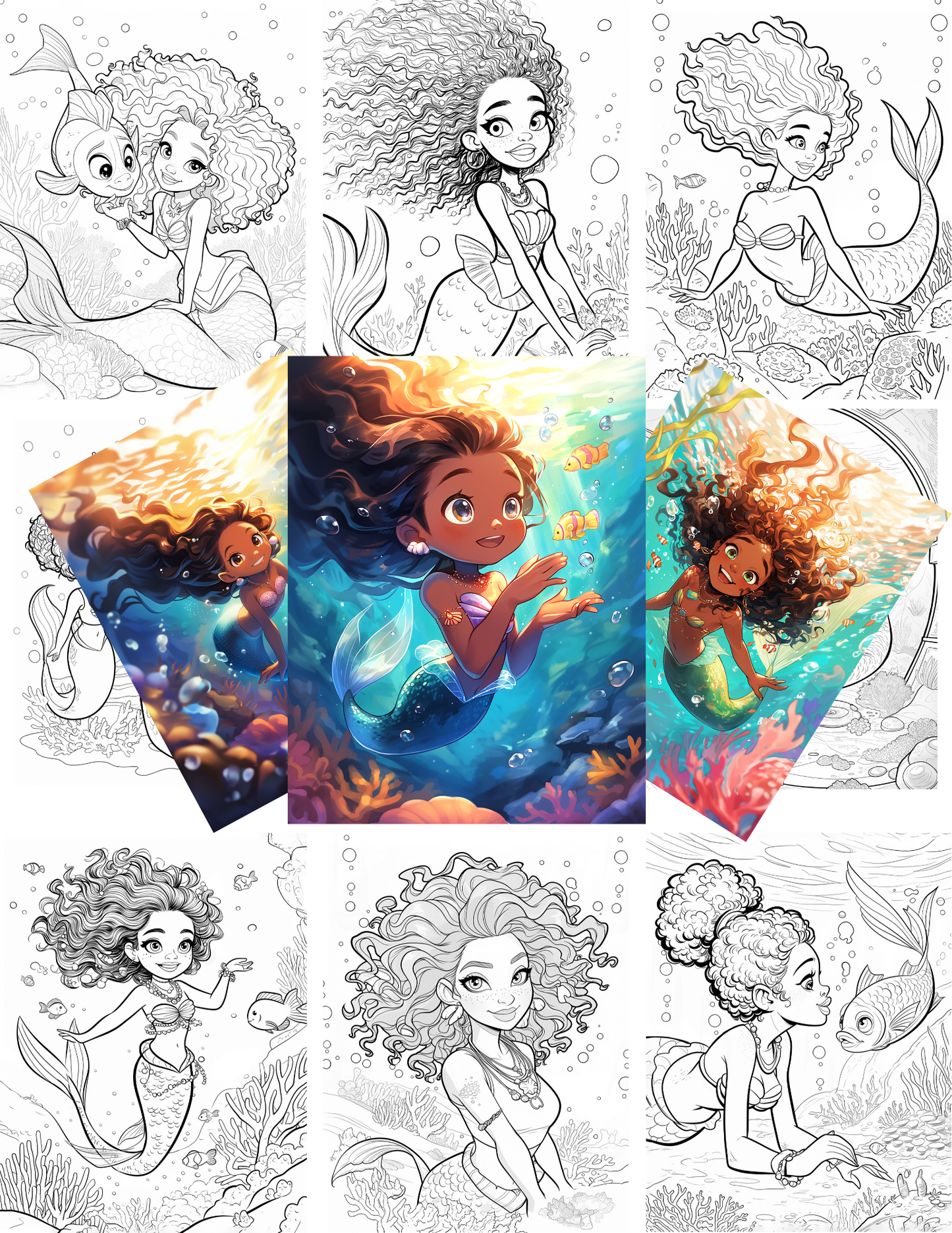 Black Mermaid Colouring Book Download