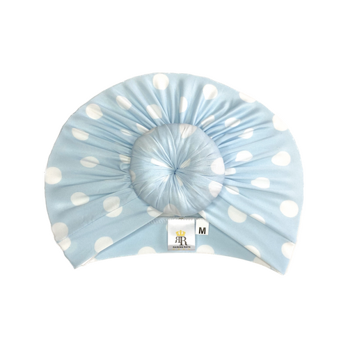 Blue Polka Dot Headwrap