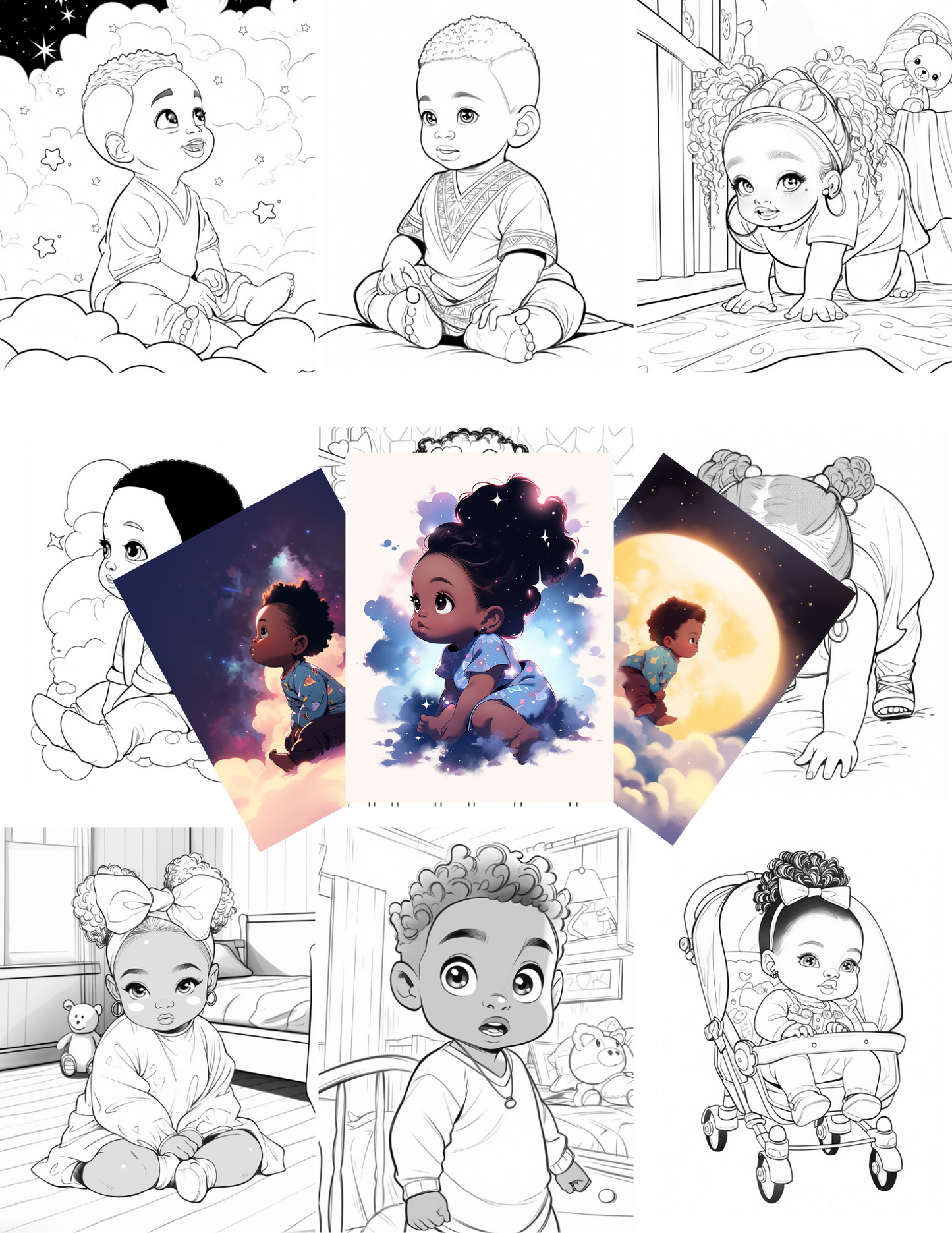 Magic Black Babies Colouring Book Download