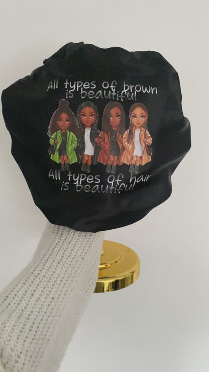 Black “All types of brown” Bonnet