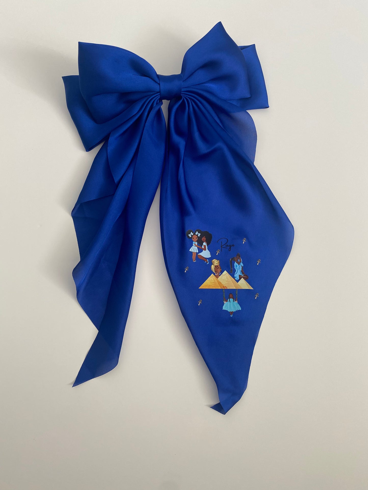 Royal Blue Satin Bow Hair clip