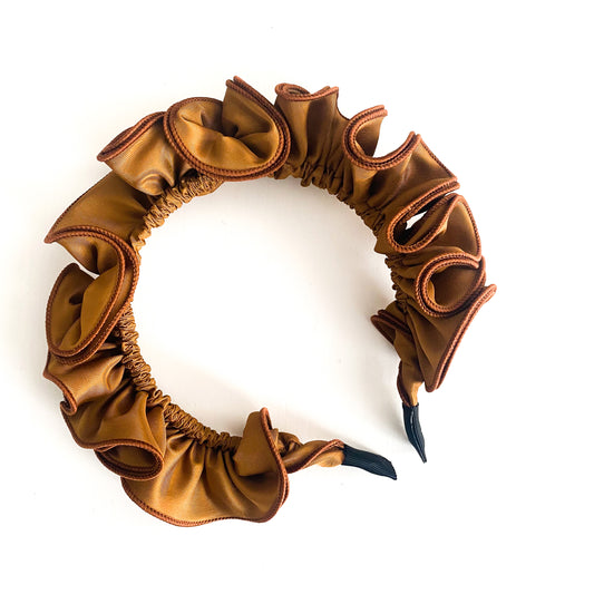 Coffee Brown Ruffle Headband