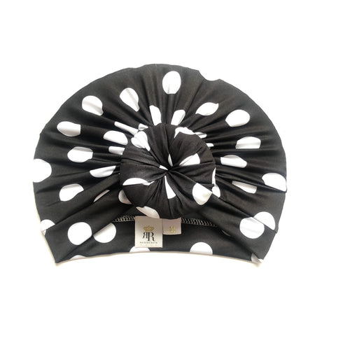Black Polka Dot Headwrap 