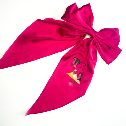 Pink Satin Bow Hair clip